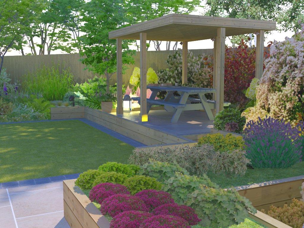 Covered seating area design, Kibworth, Leicestershire